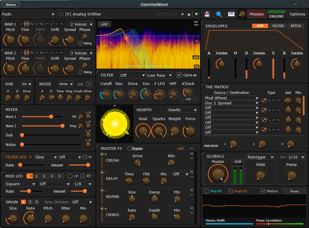 GammaWave synthesizer interface